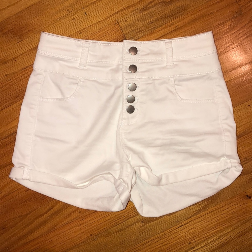 white jean shorts